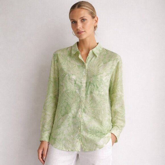 Lauren Ralph Lauren Tops - Lauren Ralph Lauren Green Floral Print Blouse